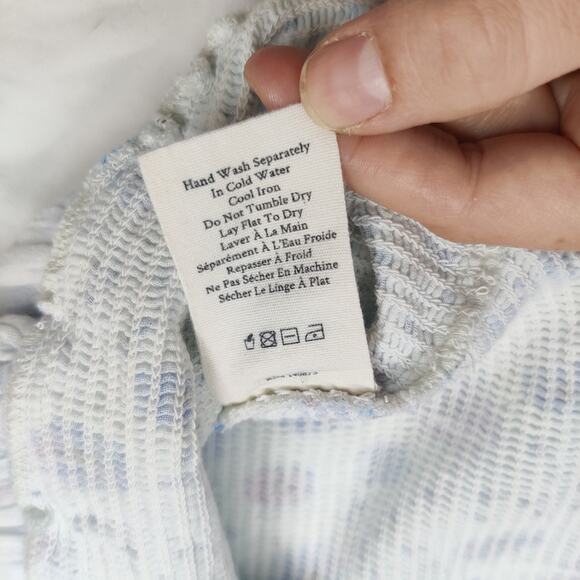 LoveShackFancy Smocked Kodie Mini Dress Purple Blue Floral Ruffle Sleeve Small - Picture 12 of 15